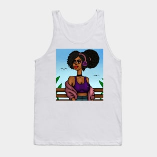 Cute art black anime style digital art Tank Top